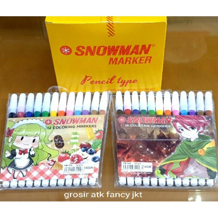 

CNLR0147 (V44859) PW12A Spidol 12 Warna Snowman Marker PW-12A Kecil
