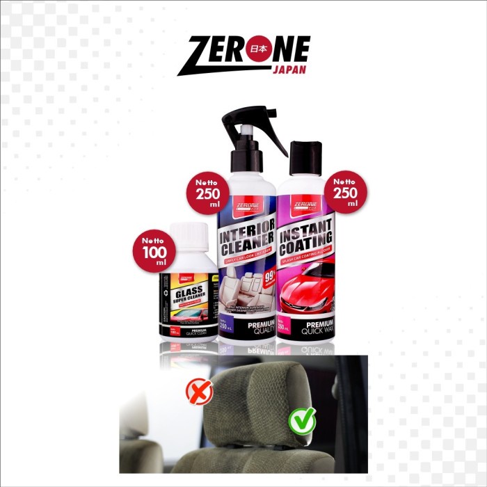 COATING MOBIL PAKET ZERONE JAPAN GLASS SUPER CLEANER INTERIOR CLEANER