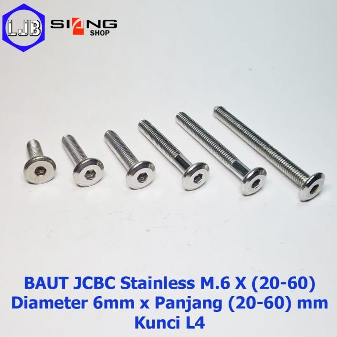 (:(:(:(] Baut JCBC / Furniture Stainless M6 Panjang 20 x 60mm