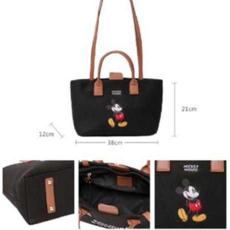 Sale Gracegift Mickey Mouse Canvas Tote Bag - Beige