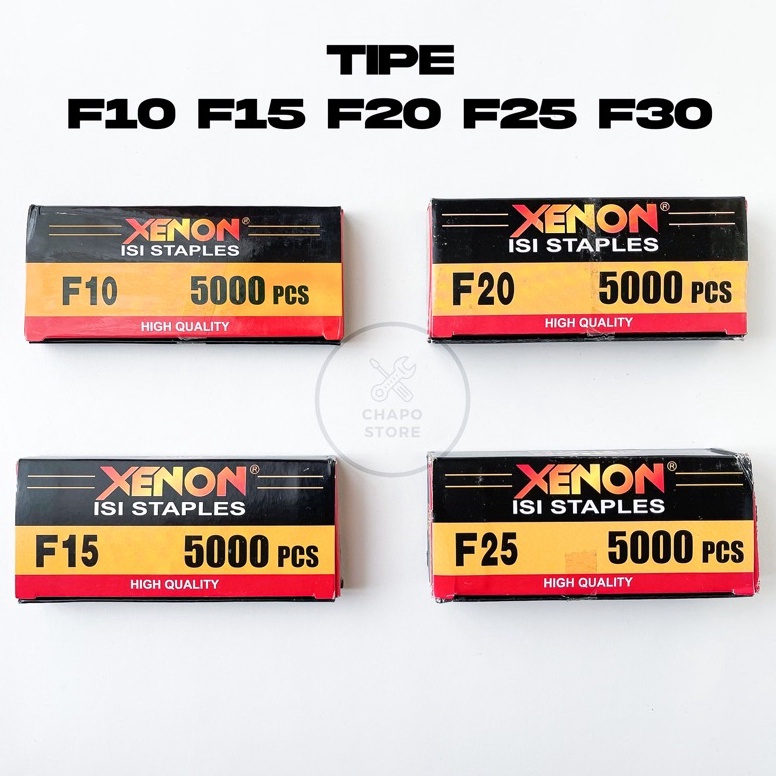 

Terbaru 4.4 Xenon refill isi mesin staples steples paku tembak F10 F15 F20 F25 F30 refill air nailer stapler gun