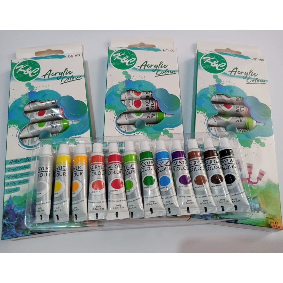 

8.8 Promo Brand CAT ACRYLIC Merk K&C 12 WARNA 6ml
