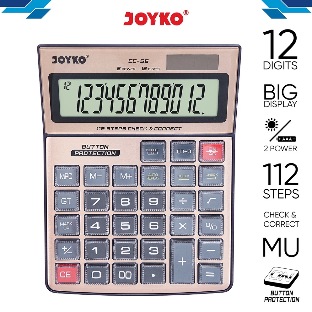 

QM9746 Calculator Kalkulator Joyko CC-56 12 Digits Terbaru