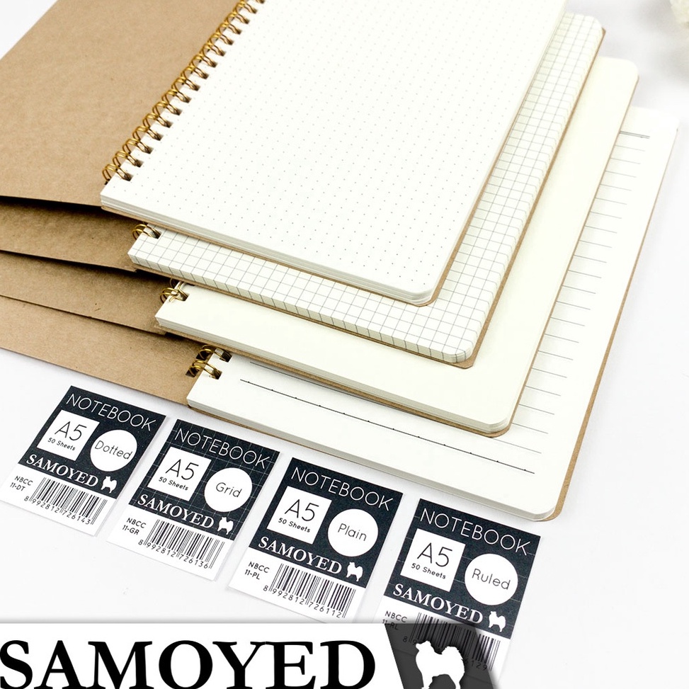 

1.1 Flash Sale Buku Tulis / Catatan / Agenda / Jurnal / Notebook / Diary / Journal Kraft / Classic / Vintage A5 Samoyed NBCC-11 Plain Ruled Grid Dotted Polos Garis Kotak Titik