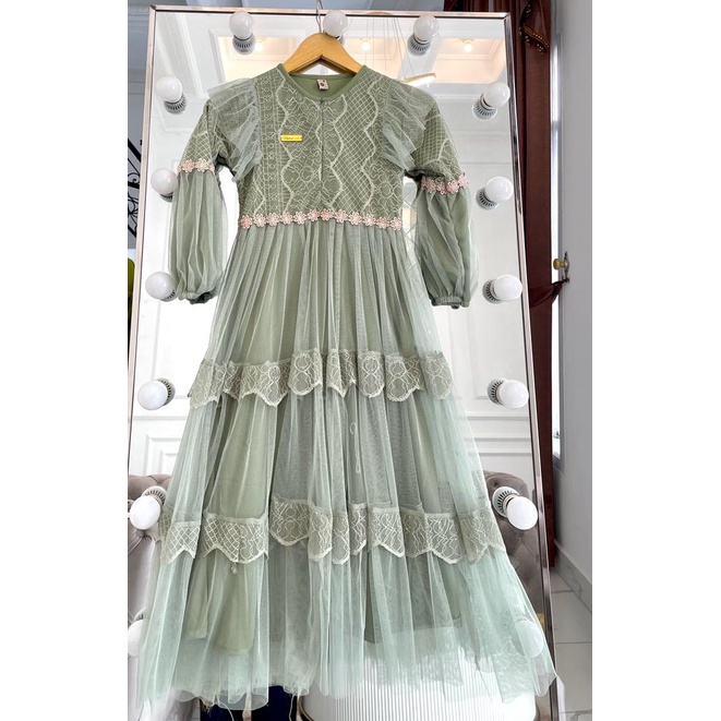 BEST SELLER GAMIS ANAK PEREMPUAN PESTA VANESSA / GAMIS BRUKAT ANAK MEWAH / GAMIS PESTA ANAK