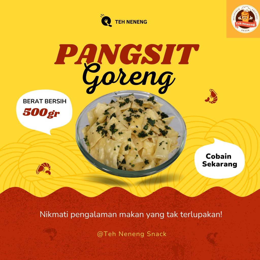 

500gr Pangsit Goreng Renyah Gurih Teh Neneng Keripik Pangsit