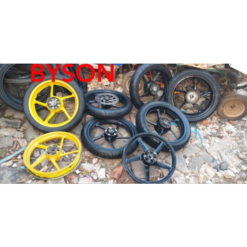 velg byson set plus ban depan belakang 2nd copotan