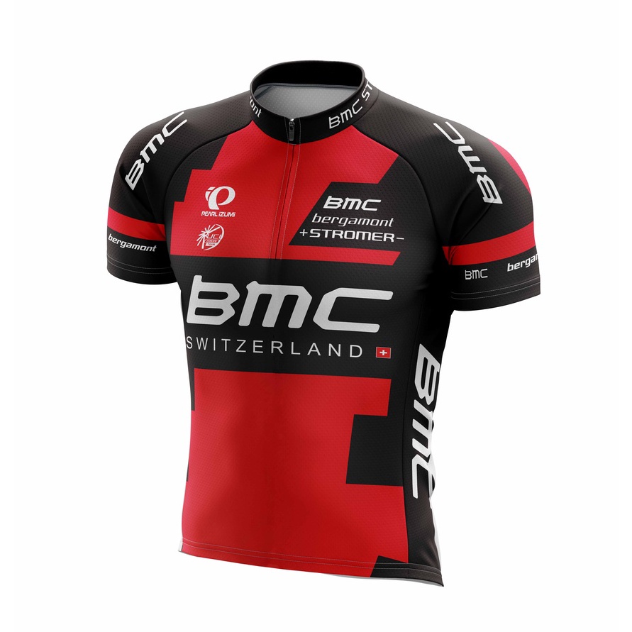 Terlaku Jersey Sepeda BMC Roadbike Baju Gowes MTB Kaos Sepeda Lengan Pendek Pria Wanita.