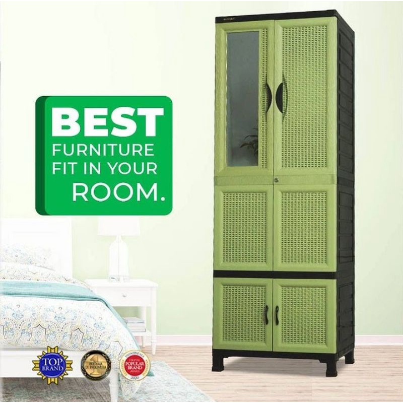 NAPOLLY CABRO G81 LEMARI KACA 4 PINTU - 518