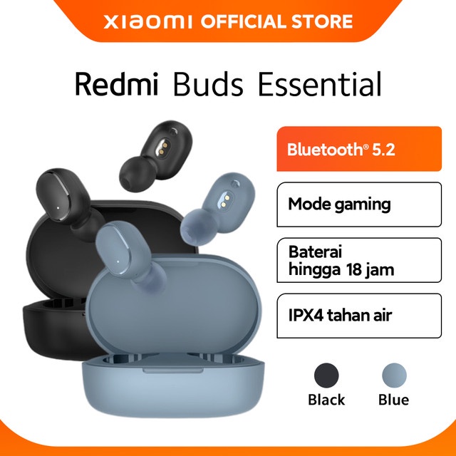 Foto Official Xiaomi Redmi Buds Essential Bluetooth® 5.2 IPX4 Suara Superior Baterai Hingga 18 jam Koneksi Mudah