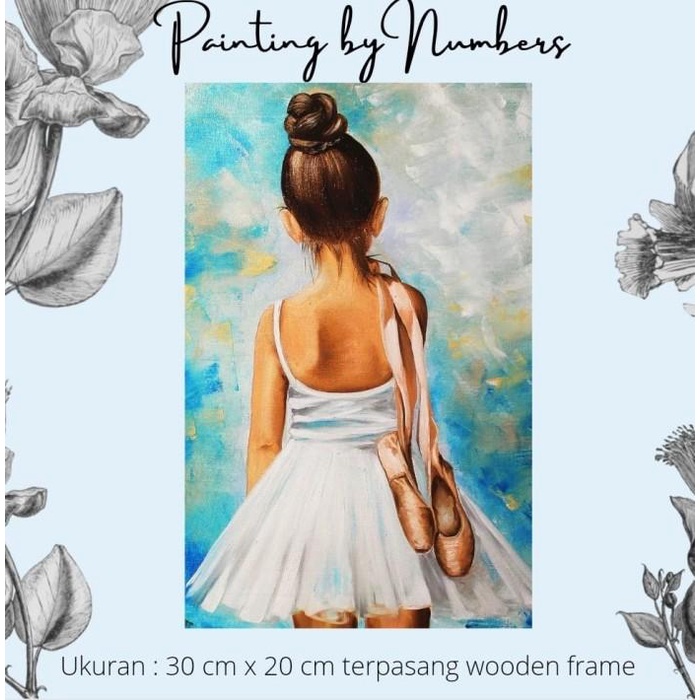 

Diy Painting By Number 30X20Cm Kerajinan Tangan - Balerina