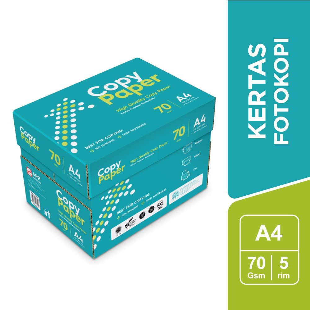 

[BMS Tangerang] Copy Paper Kertas Fotocopy 70 GSM A4 - 1 Boks = 5 Rim