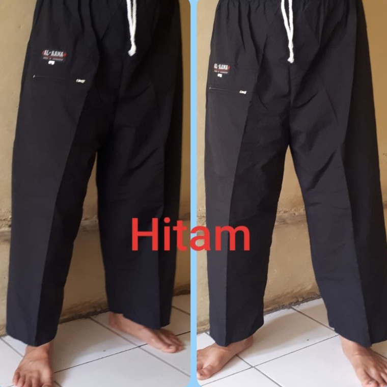 ♕OJI♕ Celana Sirwal Komprang Pangsi Muslim Silat polos hitam Cingkrang Pria Dewasa H-16