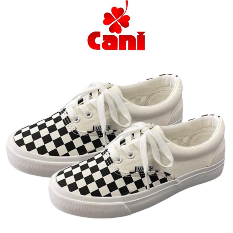 PROMO Cani "Free Box" Siwon Sepatu Sneakers Wanita Motif Catur Fashion Korea 9182 banana