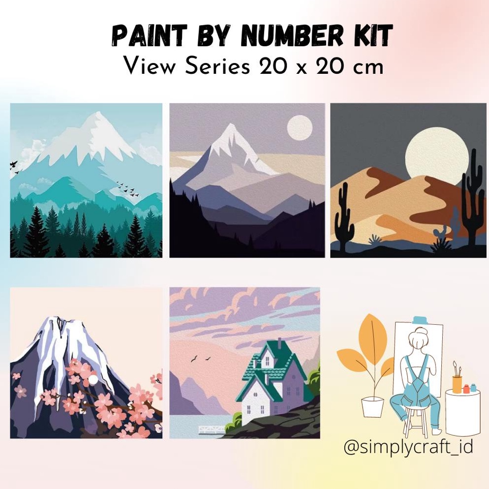 

PAKET HEMAT Simply Craft ID - Paint By Number 20x20cm View Series DIY Painting Kit Mewarnai Lukisan with Wooden Frame / Hampers Lebaran / Hadiah Ulang Tahun / Hadiah Untuk Teman / Souvenir