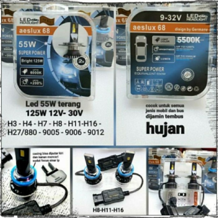 [Baru] Lampu Led Mobil Led H4 55 Watt..Led H4 Super Bright. Terbatas