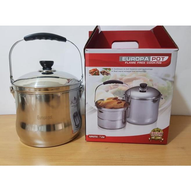 Izzy Cook Panci Set Serbaguna Panci Presto Stainless 7 Liter Tahan Pan
