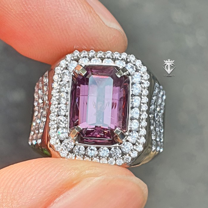 ✨Termurah Batu Natural Hq Purple Spinel Burma Myanmar 3.22 Ct Nte Gri Lab Memo Bisa Gojek