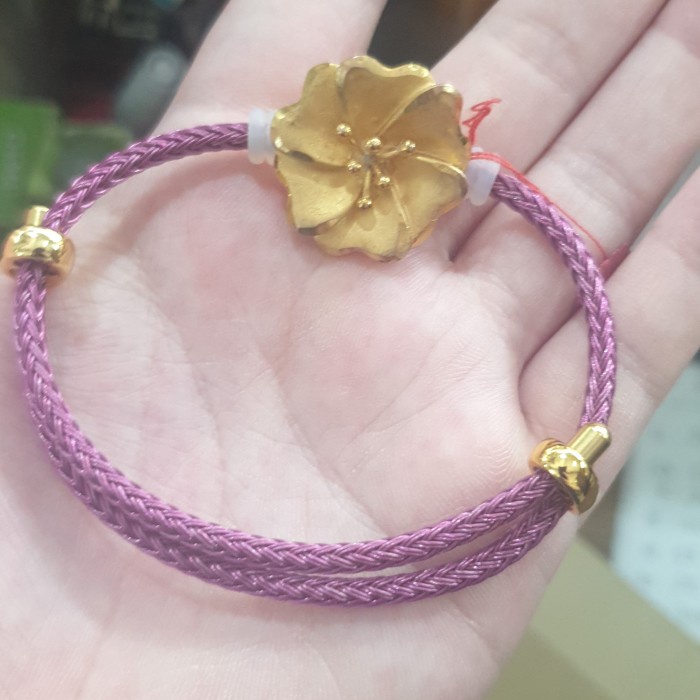 ✨Termurah Charm Slobok Liontin Gelang Kalung Bunga Kuning Ubs Emas Asli 375 Diskon