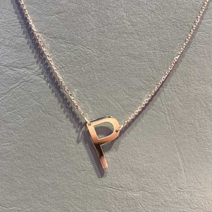 ✨Sale Kalung Huruf P Rosegold Kadar 750 75 Asli Emas Bisa Sameday