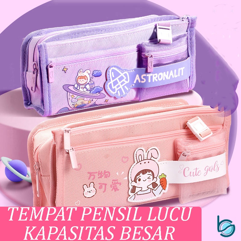 

Tempat Pensil Lucu Motif Perempuan/Pouch/pencil case/Kotak Pensil Multifungsi - Best Stationary