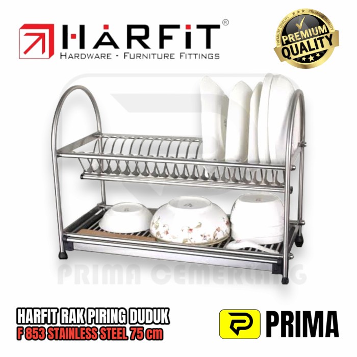 ✨Ori Harfit Rak Piring Duduk Stainless Steel 75 Cm Rak Dapur  Tatakan Limited