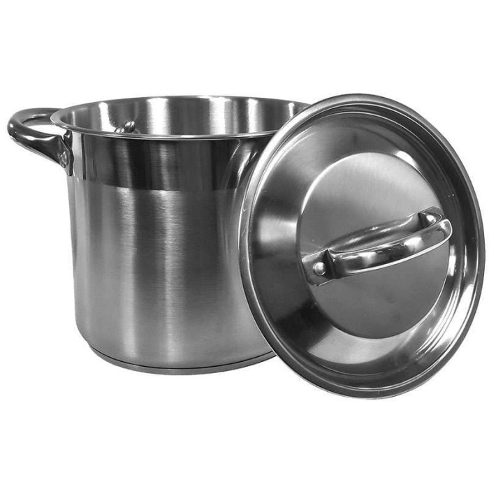 [Ori] Supra Horekaru Stainless Double Bottom Panci - Iron Silver 8 Qt/ 75 N Terbatas