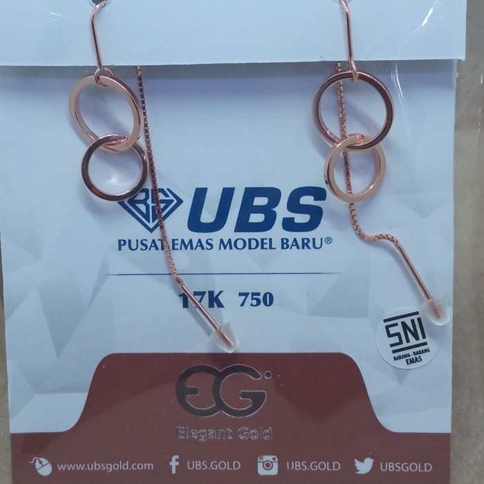 ✨Ori Ubs Anting Panjang Emas 750 Aae0299 Bisa Gojek