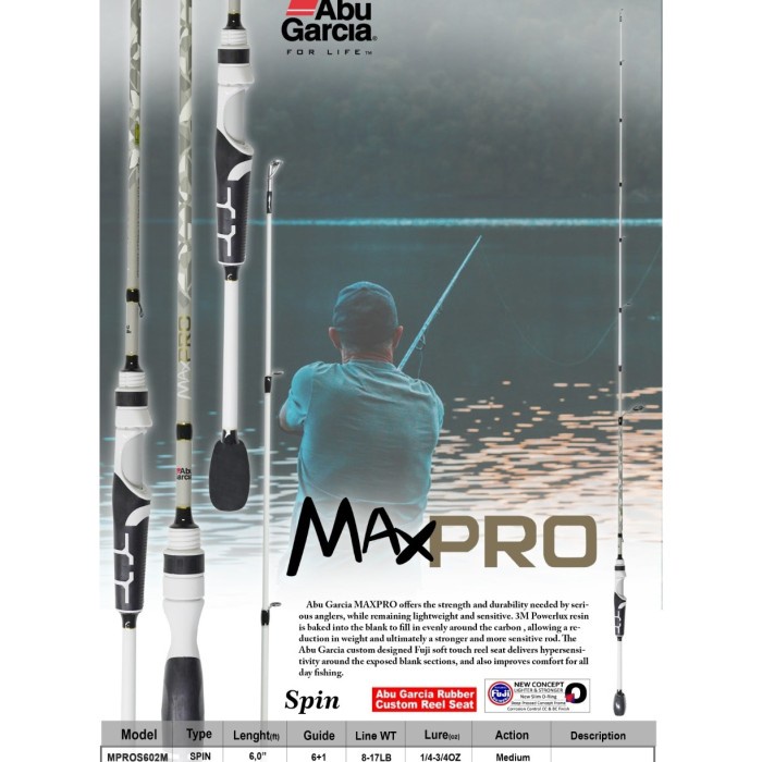 ✨Ori Joran Pancing Abu Garcia Max Pro Mpros 6'0 8-17Lb Spinning Berkualitas