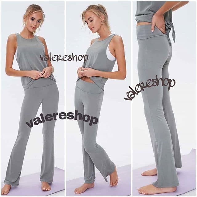[New] Set Celana Tanktop Active Tied Olive Berkualitas