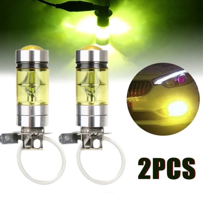 Cod - Led H3 Yellow 3000K Kuning H 3 Lampu Tembak Sorot Kabut Fog Lamp Kode 054
