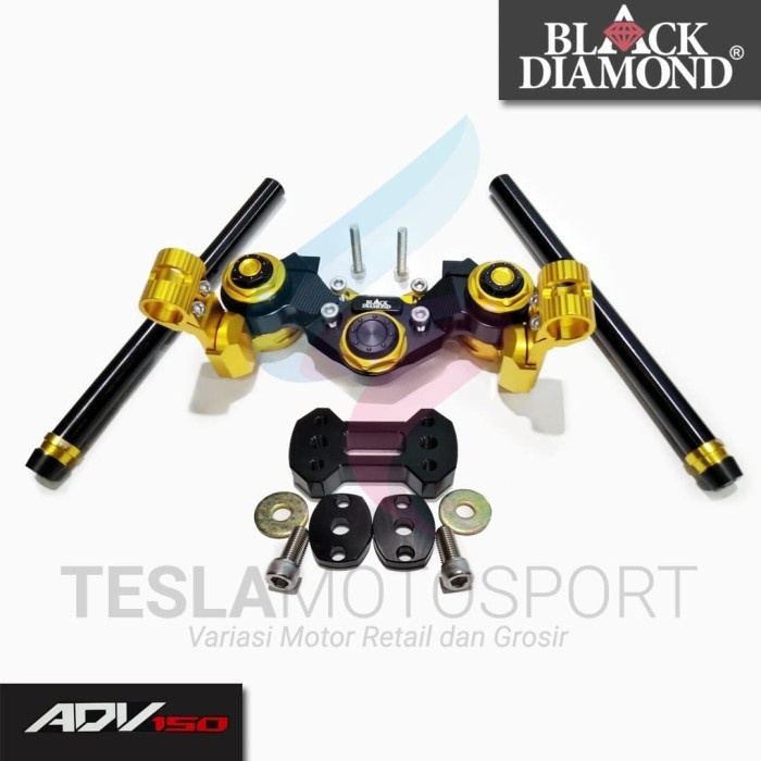 [New Ori] Stang Jepit Adjustable Honda Adv 150 Plus Breket Stang Black Diamond Terbatas