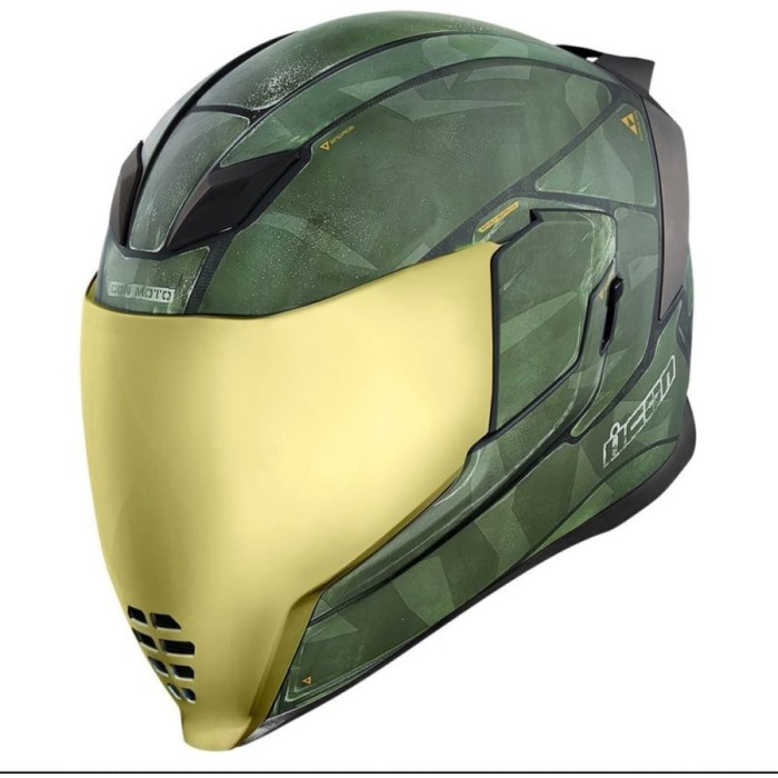 [New Ori] Icon Airflite Battlescar 2 Green  Helm Motor Full Face  Original Berkualitas