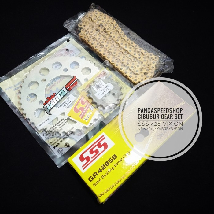 ✨Ori Gir Gear Set Sss 428 Vixion New Nvl R15 Byson Rantai Gold Sb 38-45T Bisa Sameday