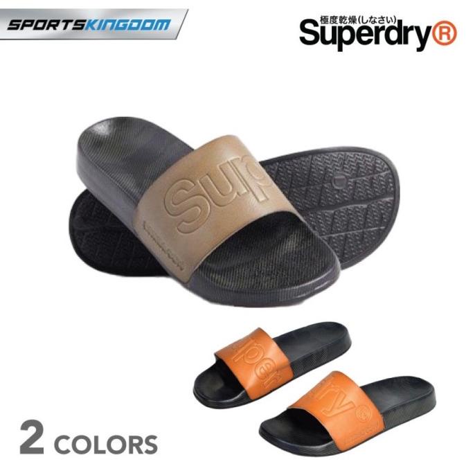 Best Seller Superdry Leather Beach Slipper Sandal Sendal Sliders Original Original