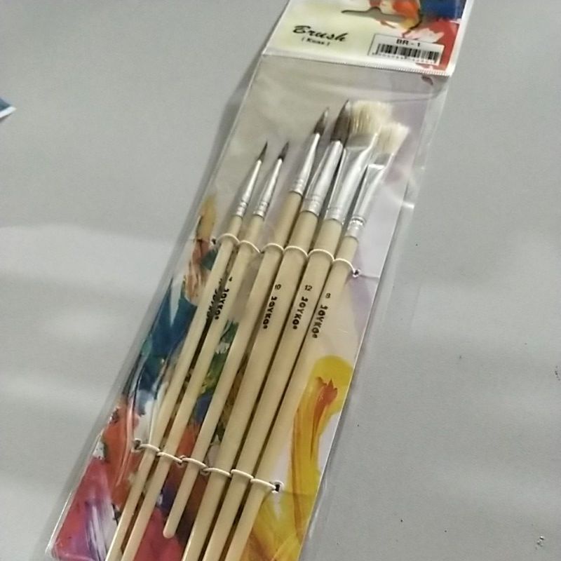 

kuas gambar / lukis / painting / cat poster / cat minyak / cat warna / cat air / cat acrylic / akrilik / set color / colour artist brush joyko br-1 / br1 / br 1 ( isi 6 pcs ) no 2 - 4 - 6 - 8 - 10 - 12