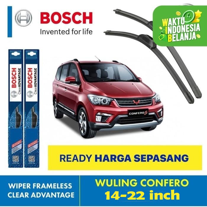 Masih Wiper Blade Mobil Wuling Confero Bosch Frameless Advantage 14-22" Sparepart Mobil