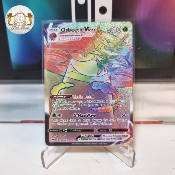 ✅New Orbeetle Vmax 186/185 Hr Vivid Voltage - Kartu Pokemon Tcg English Limited