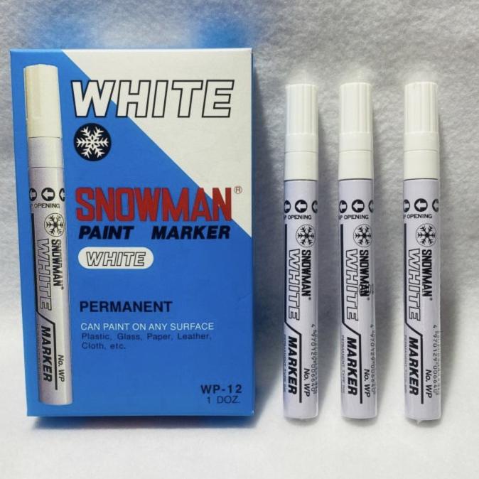 

SPIDOL SNOWMAN PERMANENT MARKER WP-12 TINTA PUTIH / 1 BOX ISI 12 PCS