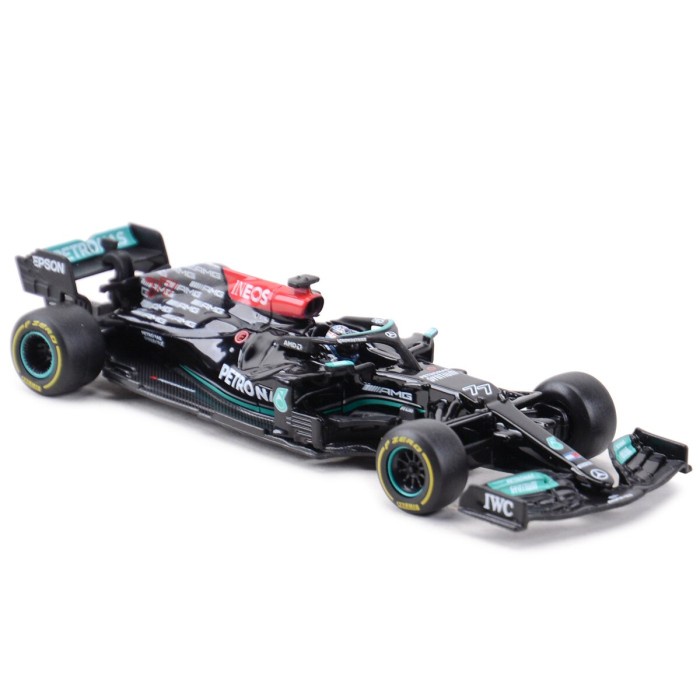 Promo Bburago 1/43 Racing F1 Mercedes-Benz 2021 W12E #77 Bottas Terbaru