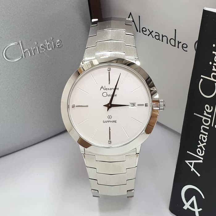 ✅Sale Jam Tangan Pria Alexander Cristie Ac8568 Original Silver Terbatas