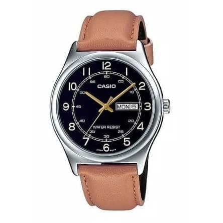 ✅Ori Casio Original Pria Mtp-V006L-1B3Udf Leather Strap Terbaru