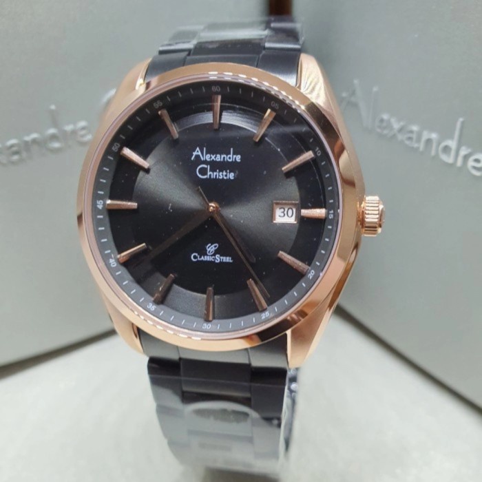 ✅Original Alexandre Christie Original Pria Ac8648 / Ac 8648 Black Rosegold Diskon
