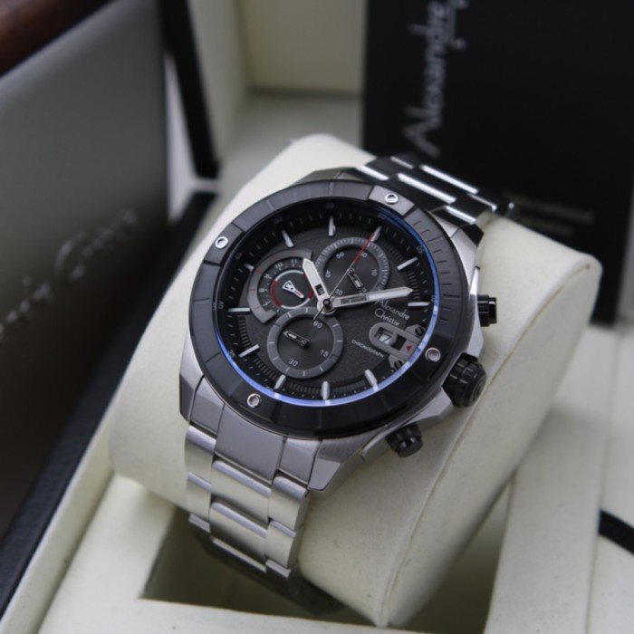 ✅Original Alexandre Christie 6631 Mc Silver Black Pria Original Garansi 1Tahun Bisa Sameday