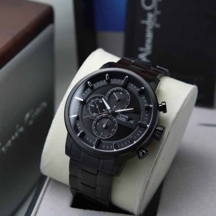✅Sale Jam Tangan Alexandre Christie Pria Ac 6323 Original - Full Black Limited