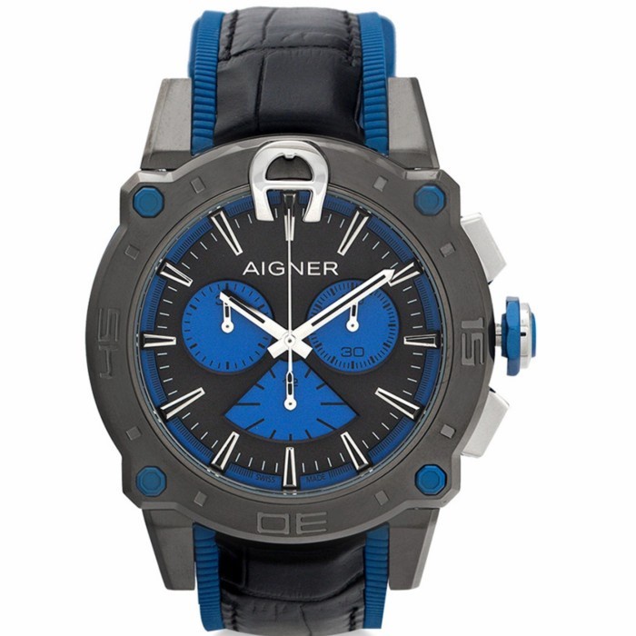✅Ready Aigner A149102 Turin Black Blue Men Watch Terbaru