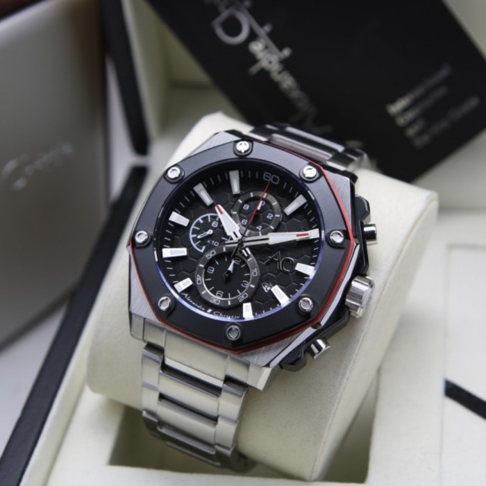 ✅Termurah Jam Tangan Pria Alexandre Christie Original Ac9601 Silver Black Terbatas