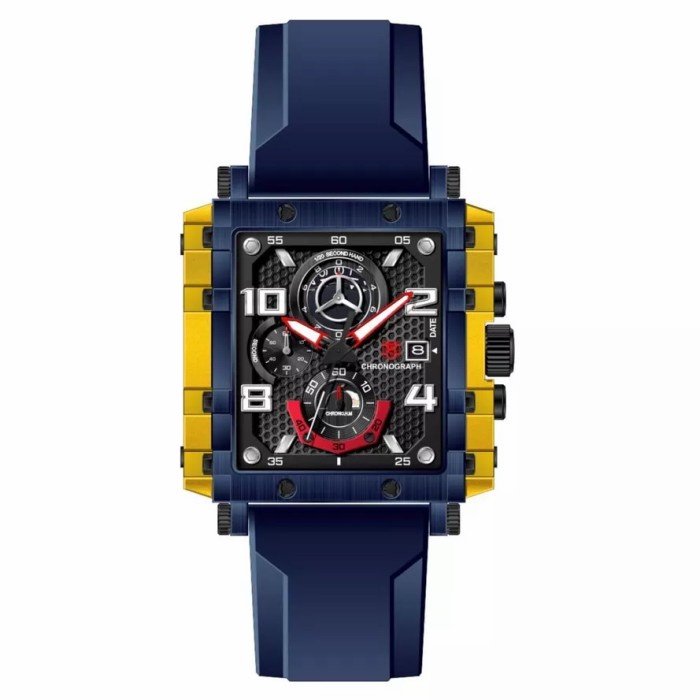 ✅Ori Jam Tangan Pria T5 3886 Navy Lis Kuning Rubber Original Berkualitas