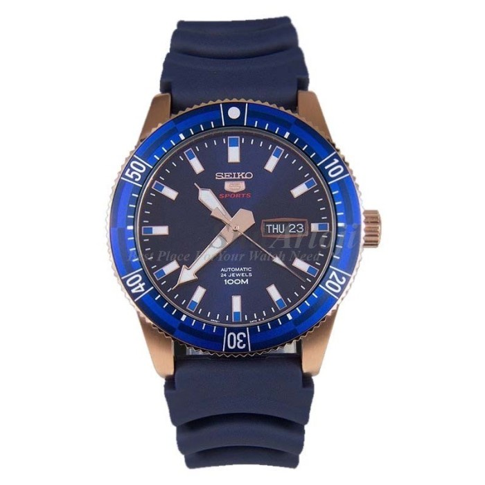 ✅Original Seiko 5 Srp738K1 Sports Automatic Blue Rose Gold Bisa Gojek