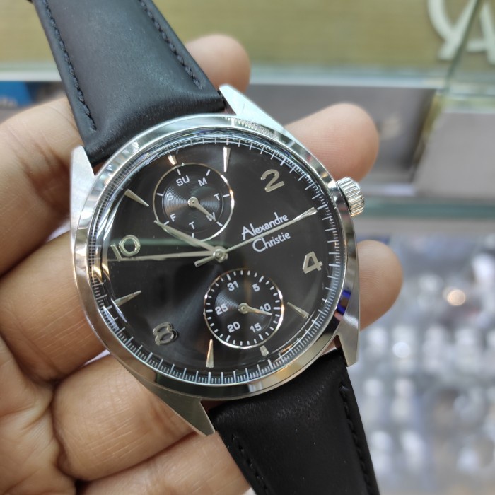 ✅Ori Jam Tangan Pria Original Alexandre Christie Ac 6579 Mc Leather Stainle Terbaru